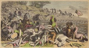 Makedonische Phalanx in einer Schlacht mit den Persern von Heinrich Leutemann