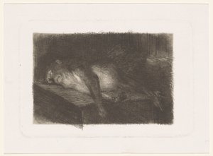 Liegender, schlafender Affe von Heinrich M. Krabbé