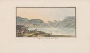Ansicht auf Les Charbonnières am Lac de Joux von Heinrich Rieter