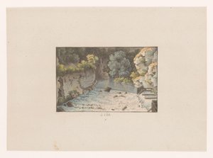Ansicht eines Wasserfalls in Orbe