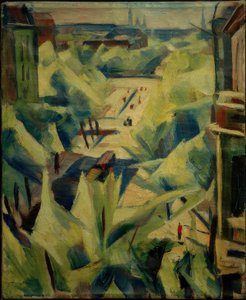 Blick aus dem Atelier auf den Mundsburger Damm und die Innenstadt von Heinrich Stegemann