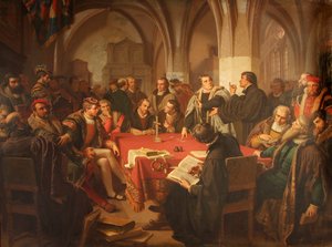 Religionsgespräch im Marburger Schloss 1869 von Heinrich Stürzl