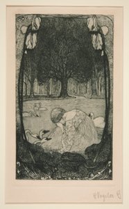 Frau weint am See von Heinrich Vogeler
