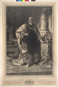 Ganzfigur stehend Franz Joseph I. im Vliesgewand von Heinrich von Angeli