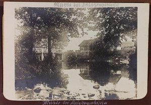 Erster Weltkrieg: die Ukraine in den Jahren 1914-1916 während der Invasion der deutschen Armee. Brücke über den Fluss von Heldenfriedhof Dsessentniki (attr. to)