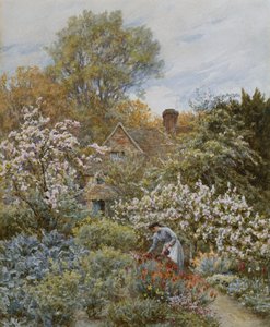 Ein Garten im Frühling