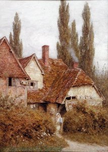 Ein alter Bauernhof in Didcot, ca. 1918 von Helen Allingham