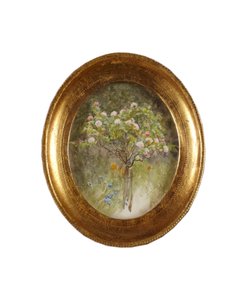 Rosenbusch und Schwertlilien von Helen Allingham