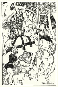 Rotes Kreuz und die Dame Una im Wald von Helen S. Kuck