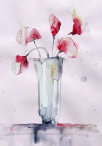 Zarte rosa Aquarellblüten