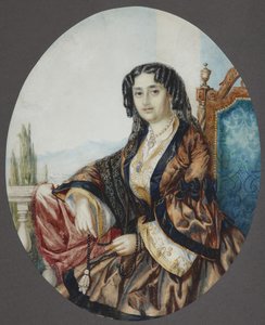 Porträt von Prinzessin Nino Aleksandrovna Griboyedova geb. Chavchavadze, 1856 von Helene Franken