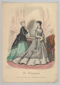 Zwei Frauen mit einem Spiegel, Nr. 868, aus La Elegancia San Sebastian von Heloise Leloir