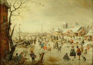 Eine Szene auf dem Eis, um 1630 von Hendrick Avercamp