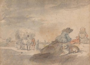 Landschaft mit Heuwagen von Hendrick Avercamp