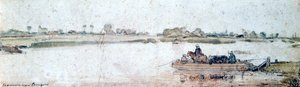Flusslandschaft mit Seilfähre, frühes 17. Jahrhundert