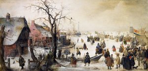Winterszene an einem Kanal von Hendrick Avercamp