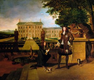 John Rose, der Gärtner des Königs, präsentiert Karl II. eine Ananas, 17. Jahrhundert