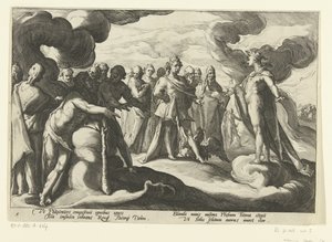 Götter bitten den Sonnengott, wieder in seinem Wagen zu fahren von Hendrick Goltzius (workshop of)
