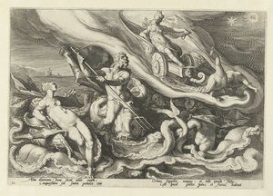 Juno beklagt sich bei Thetis und Oceanus von Hendrick Goltzius (workshop of)