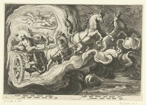 Phaëthon reitet den Wagen seines Vaters von Hendrick Goltzius (workshop of)
