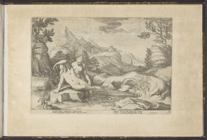 Salmacis und Hermaphroditus (Ovids Metamorphosen) von Hendrick Goltzius (workshop of)