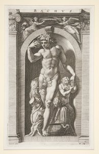 Bacchus, #7 in einer Serie von acht antiken Göttern von Hendrick Goltzius