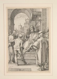 Christus vor Pilatus, aus Die Passion, Nr. 5 in einer Serie von 12 Gravuren von Hendrick Goltzius
