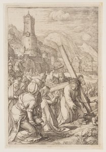 Christus trägt das Kreuz, aus Die Passion von Hendrick Goltzius