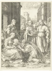Die Anbetung der Könige (Das frühe Leben von Maria, Meisterstücke) von Hendrick Goltzius