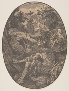 Demogorgon in der Höhle der Ewigkeit, aus Die Gottheiten von Hendrick Goltzius