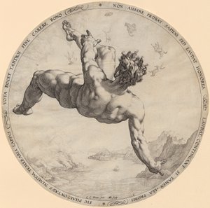Fall des Phaeton, Blatt 3 der Folge "Die vier Himmelsstürmer" von Hendrick Goltzius