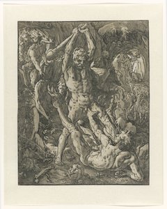 Herkules besiegt Cacus von Hendrick Goltzius