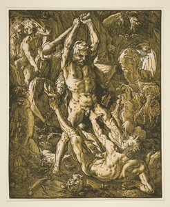 Herkules tötet Cacus von Hendrick Goltzius