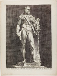 Herkules und Telephos, Tafel zwei aus Drei berühmte antike Skulpturen von Hendrick Goltzius