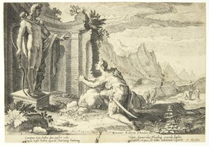 Kadmos fragt das Orakel in Delphi, wo er seine Schwester Europa finden kann von Hendrick Goltzius
