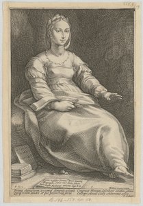 Kalliope, Blatt 1 der Folge "Neun Musen" von Hendrick Goltzius