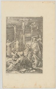 Kreuzigung, Blatt 10 der Folge "Die Passion" von Hendrick Goltzius
