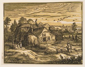 Landschaft mit Bauernhaus von Hendrick Goltzius