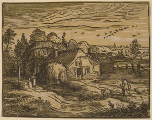 Landschaft mit Bauernhaus