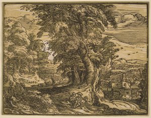 Landschaft mit einem Hirtenpaar