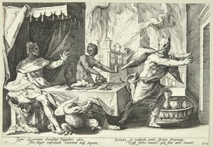Lykaon wird in einen Wolf verwandelt von Hendrick Goltzius