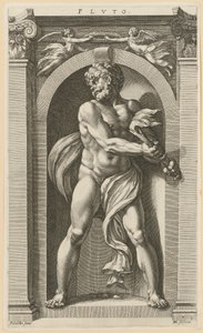 Pluto, Blatt 3 der Folge "Acht antike Gottheiten" von Hendrick Goltzius