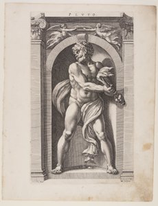 Pluto, aus Acht heidnische Götter von Hendrick Goltzius