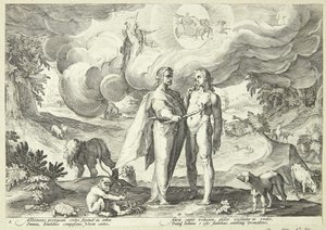 Prometheus erschafft den Menschen und gibt ihm Leben mit Feuer vom Himmel von Hendrick Goltzius