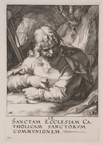 St. Jakobus der Jüngere, aus Christus, die Apostel und St. Paulus mit dem Glaubensbekenntnis von Hendrick Goltzius