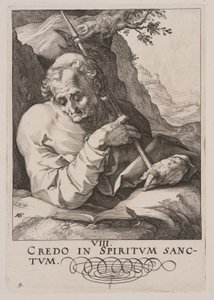 St. Matthäus, aus Christus, die Apostel und St. Paulus mit dem Glaubensbekenntnis von Hendrick Goltzius