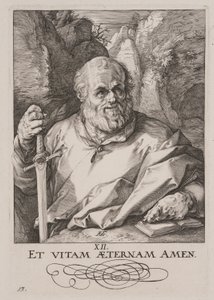 St. Matthias, aus Christus, die Apostel und St. Paulus mit dem Glaubensbekenntnis von Hendrick Goltzius