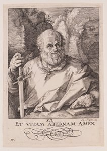 St. Matthias, aus Christus, die Apostel und St. Paulus mit dem Glaubensbekenntnis von Hendrick Goltzius
