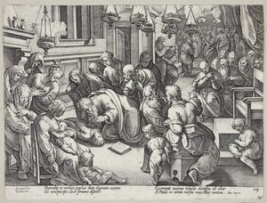 St. Paul erweckt Eutychus von Hendrick Goltzius