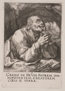 St. Peter, aus Christus, die Apostel und St. Paul mit dem Glaubensbekenntnis von Hendrick Goltzius